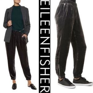 Eileen Fisher Silk Blend Velvet Joggers EUC